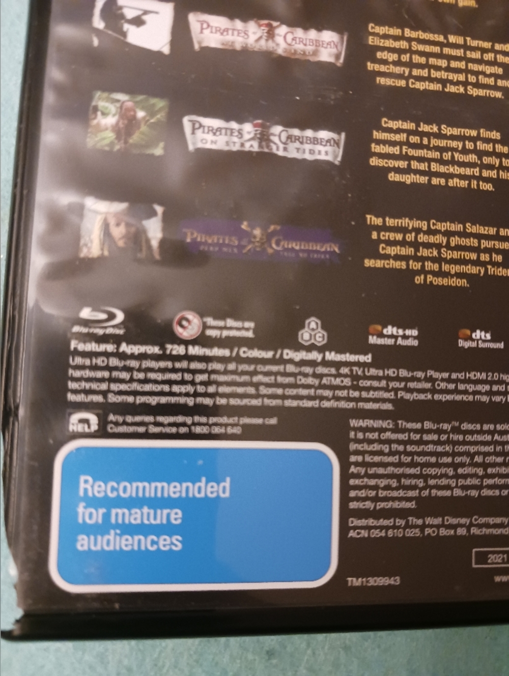 Disney Pirates of the Caribbean 5-Movie Collection (4K UHD + Blu-ray) New Other - Picture 9 of 15